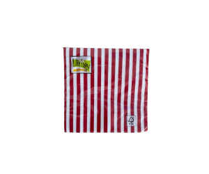 SERVETELE DE MASA 33x33cm ALB-ROSU 3 straturi 20 SERVETELE/PACHET