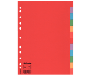 Separatoare Esselte, carton, A4, 12 taste, multicolor