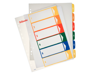 Index Esselte, imprimabil, PP, A4, 1-6, multicolor