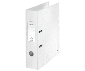 Biblioraft Leitz 180° WOW, carton laminat, A4, 80 mm, alb  Biblioraft Leitz 180° WOW, carton laminat, A4, 80 mm, alb