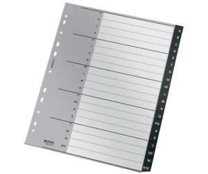 Index Leitz Recycle, PP reciclat, A4, A-Z, negru