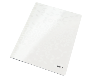 Dosar cu sina Leitz WOW, carton laminat, A4, 250 coli, alb 