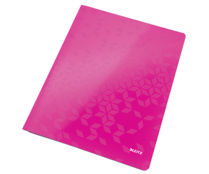 Dosar cu sina Leitz WOW, carton laminat, A4, 250 coli, roz 