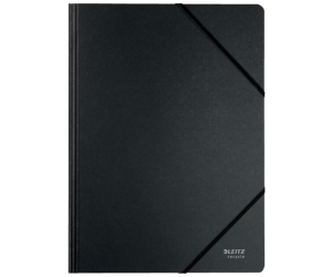 Mapa cu elastic Leitz Recycle, carton reciclat, A4, 250 coli, negru