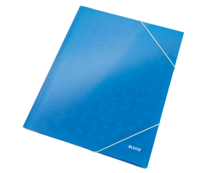 Mapa cu elastic Leitz WOW, carton laminat, A4, 250 coli, albastru 