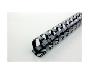 Spira legare documente GBC, plastic, A4, 21 inele, 10 mm, 65 coli, 100 buc/set, negru