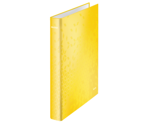 Caiet mecanic Leitz WOW, carton laminat, A4, mecanism 2DR, inel 25 mm, galben