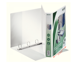 Caiet mecanic Leitz Panorama, PP/PP, A4 MAXI, mecanism 4DR, inel 30 mm, alb