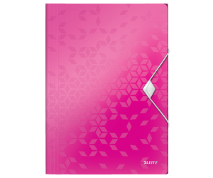 Mapa cu elastic Leitz WOW, PP, A4, 150 coli, roz 