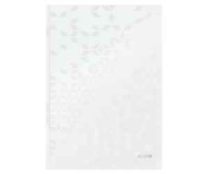 Caiet de birou Leitz WOW, carton laminat, coperta dura, A4, 80 coli, dictando, alb 