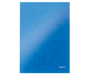 Caiet de birou Leitz WOW, carton laminat, coperta dura, A4, 80 coli, dictando, albastru 