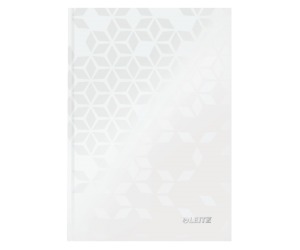 Caiet de birou Leitz WOW, carton laminat, coperta dura, A5, 80 coli, matematica, alb 