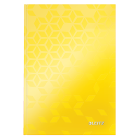 Caiet de birou Leitz WOW, carton laminat, coperta dura, A5, 80 coli, matematica, galben