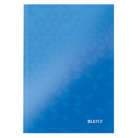 Caiet de birou Leitz WOW, carton laminat, coperta dura, A5, 80 coli, matematica, albastru 