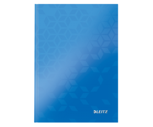 Caiet de birou Leitz WOW, carton laminat, coperta dura, A5, 80 coli, matematica, albastru 