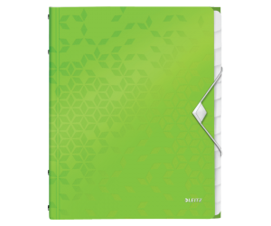 Mapa cu separatoare Leitz WOW, PP, A4, 12 separatoare, 200 coli, verde 