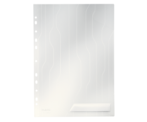 Mapa Leitz CombiFile, cu eticheta, PP, A4, 200 mic, 40 coli, pre-perforata, 5 buc/set, transparent