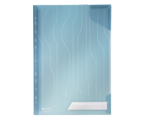 Mapa Leitz CombiFile, cu eticheta, PP, A4, 200 mic, 40 coli, pre-perforata, 5 buc/set, albastru