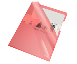 Mapa de protectie Esselte, A4, 150 mic, 25 buc/set, cristal, rosu