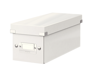 Cutie depozitare Leitz WOW Click & Store, carton laminat, pentru CD-uri, alb