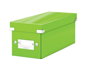 Cutie depozitare Leitz WOW Click & Store, carton laminat, pentru CD-uri, verde