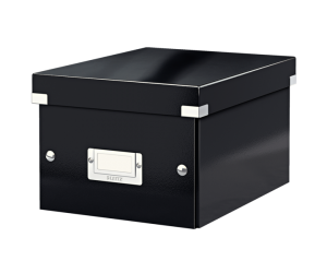 Cutie depozitare Leitz WOW Click & Store, carton laminat, mica, negru