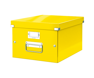 Cutie depozitare Leitz WOW Click & Store, carton laminat, medie, galben