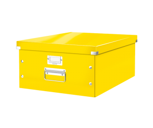 Cutie depozitare Leitz WOW Click & Store, carton laminat, mare, galben