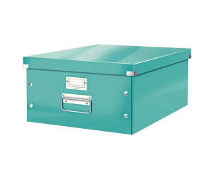 Cutie depozitare Leitz WOW Click & Store, carton laminat, mare, turcoaz