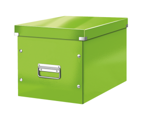 Cutie depozitare Leitz WOW Click & Store, carton laminat, Cub, mare, verde