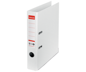 Biblioraft Esselte No.1 Power POB, carton cu amprenta CO2 neutra, A4, 50 mm, alb
