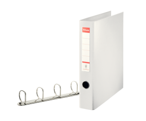 Caiet mecanic Esselte Jumbo, PP/PP, A4, mecanism 4DR, inel 40 mm, alb