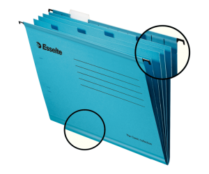 Dosar suspendabil Esselte Classic cu separatoare, carton, A4, 10 buc/set, albastru