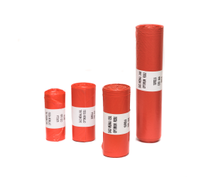 Saci menaj 120litri 10 bucati/set Optimum colorati Rosu